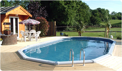 30ft x 15ft 'Classic' Aluminium Swimming Pool with timber decking